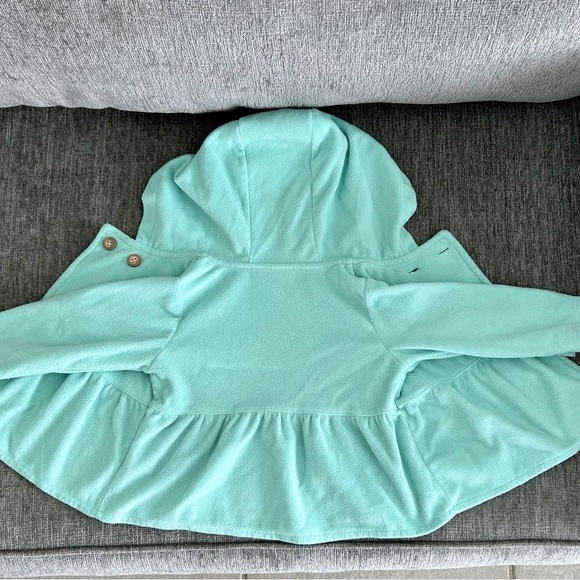 Carter’s 18m Double Breasted Little Girl’s Sea-foam Green Jacket with Hood - Picture 4 of 4